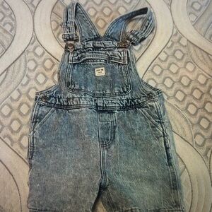 Kids Denim Short Overalls - Blue